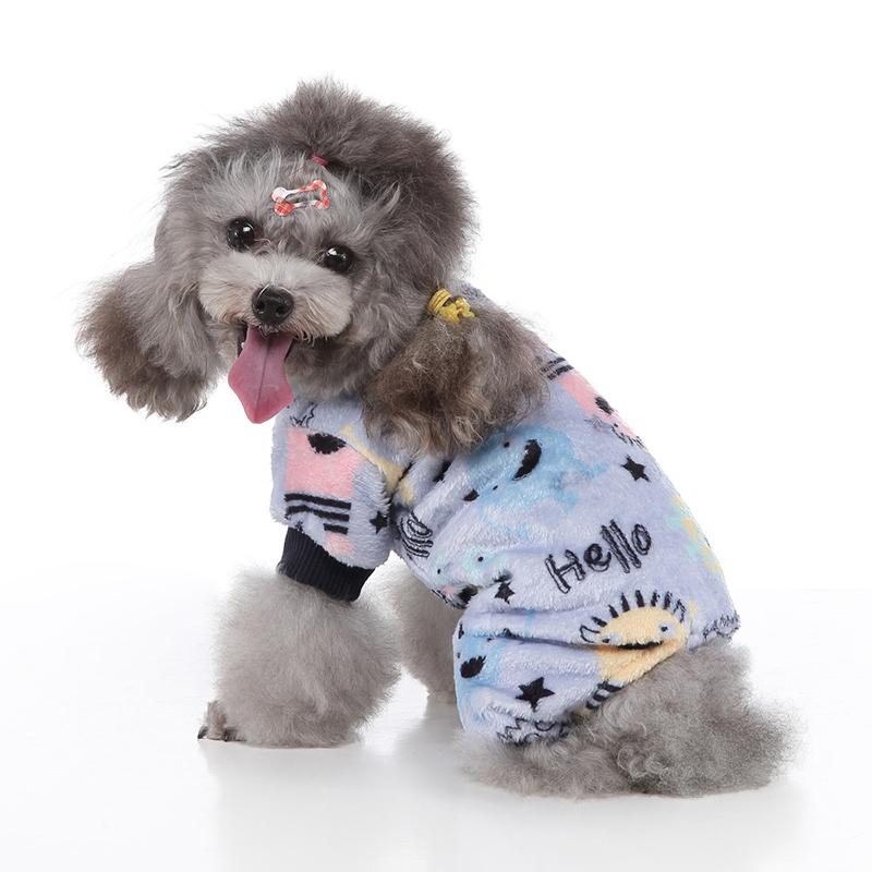Dog Christmas Dog Pajamas Print Dog Clothes Jumpsuits Coat For Small