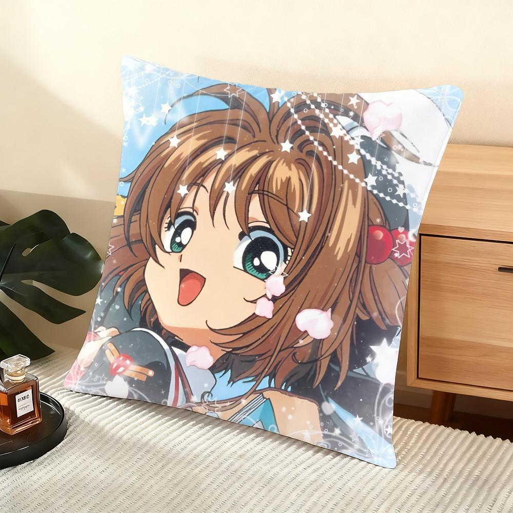 CCardcaptor SSakura Cushion Cover Soft Short Plush Pillow Cover Smooth Cozy Texture Aesthetic Cushion Case Home Decor