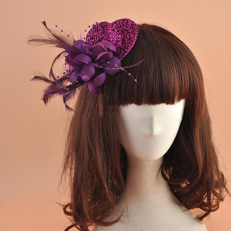 1 Stück Haarspangen Feder Damen Haaraccessoires Blumenmädchen Fascinator Hut Kopfschmuck Perlenbesatz