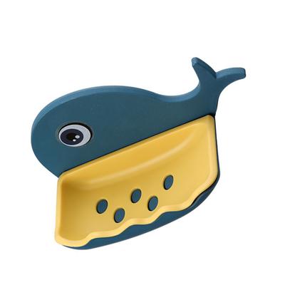 Shower Soap Holder Hanging Strong Load-Bearing Dry Tools Double-layer Shelf Sponge Hook Whale Draining Organizer Kitchen