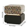 Minimalist Leather Nightstand with Rainbow Mosaic Design Solid Wood Bedside Cabinet Creative Storage for Bedroom Decor Modern