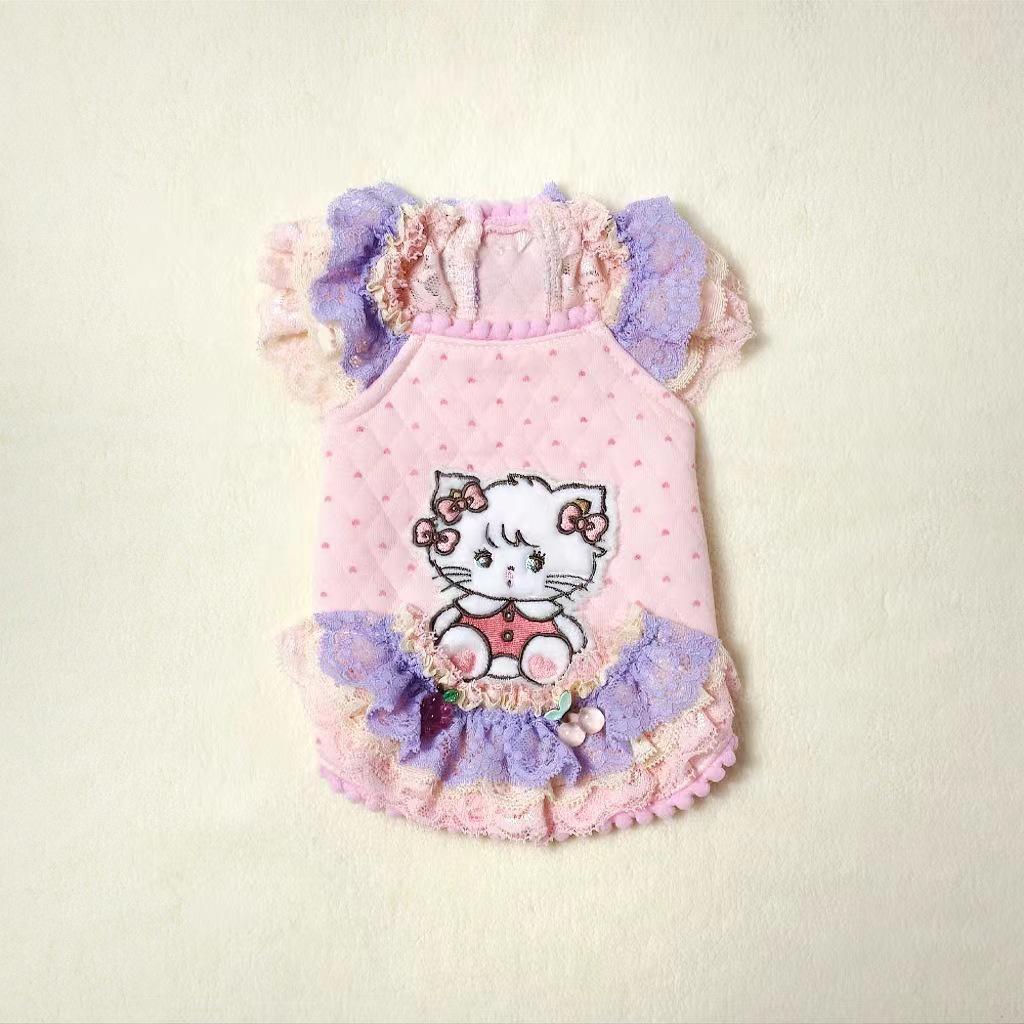 

Pet Cat & Dog Lace Skirt - Cute Japanese & Korean Style Healing Clothing Illustration S світло-рожевий колір