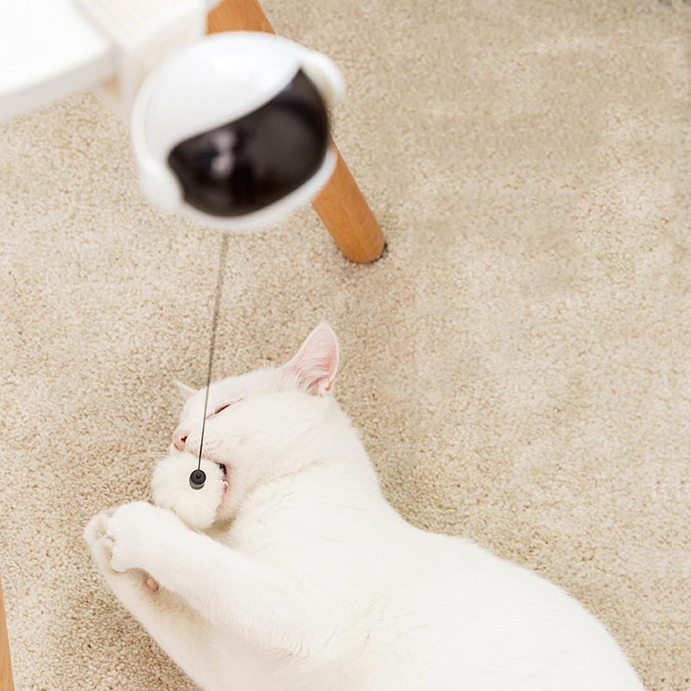 Pet Cat Funny Interactive Automatic Lifting Puzzle Electric Ball Toys Removable Hair Ballswhite