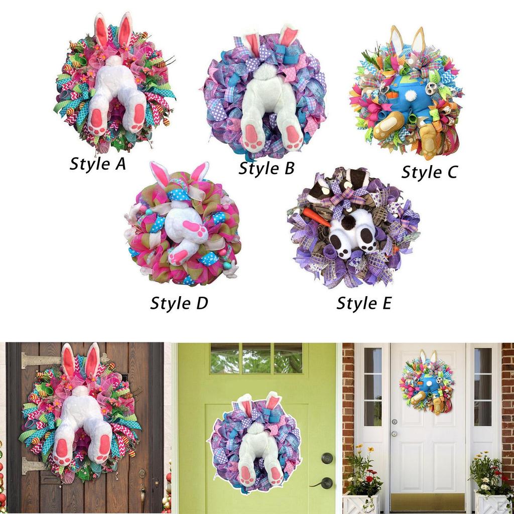 Fensteraufkleber, Osterhase Kranz Wandaufkleber Dekorative Aufkleber für Kinder