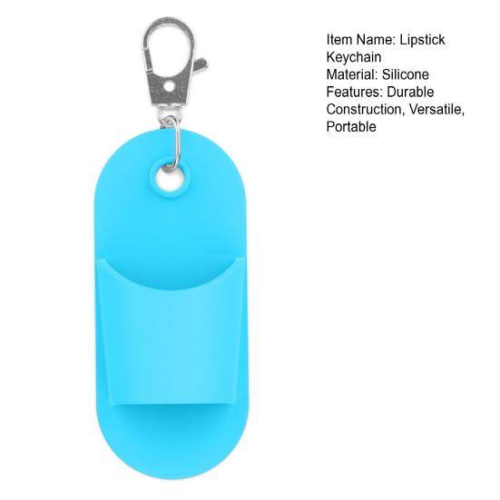 Silicone Lipstick Keychain Holder Bright Colors Lipstick Holder Bag Charm Keyring Easy Bag Attachment