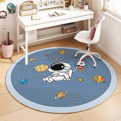 Cute Cartoon Round Crystal Velvet Carpet For Living Room Coffee Table, Bedroom Bedside Rug Cloakroom Foot Mat, Home Decor