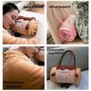 Cute 2 in 1 Foldable Roll Blanket Warm Plush Air Conditioning Blanket Cartoon Handheld Pillows Blanket Office