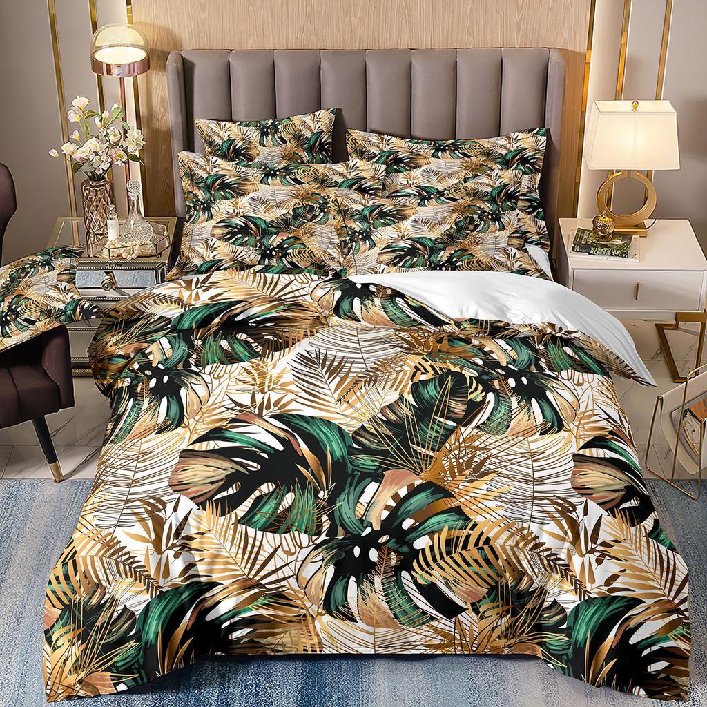 Tropical Rainforest 3D Printed Bedding Three-Piece Plant Flower Quilt Cover