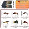 24-72Pcs Artificial Insect Bait Set, with Dry/Wet Flies, Fly Fishing Flies Kit, Fly Assortment Trout Bass Fishing Baits Lures with Fly Box