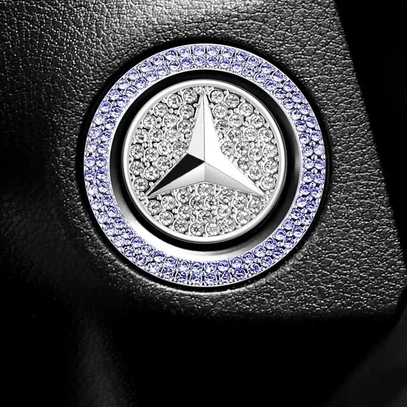 Car Sticker 1PC Car Diamond-encrusted Protective Cover Click Interior Accessories For Mercedes Benz A C E S G Class GLC CLE CLA
