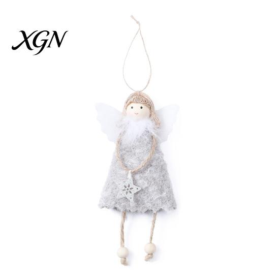 Soft Plush Home Decor Christmas Tree Angel Doll Ornament, Cute Small Handmade Pendant for Thanksgiving Day Gifts, Holiday Party Hanging