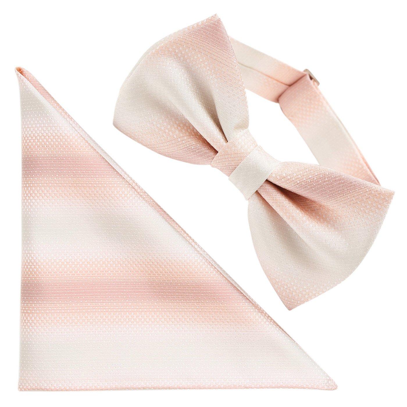 [Fortuna Tokyo] 12. Horizon Nishijin-ori Bow Tie & Pocket Square for Men FT-BT12 Pink Bow Tie