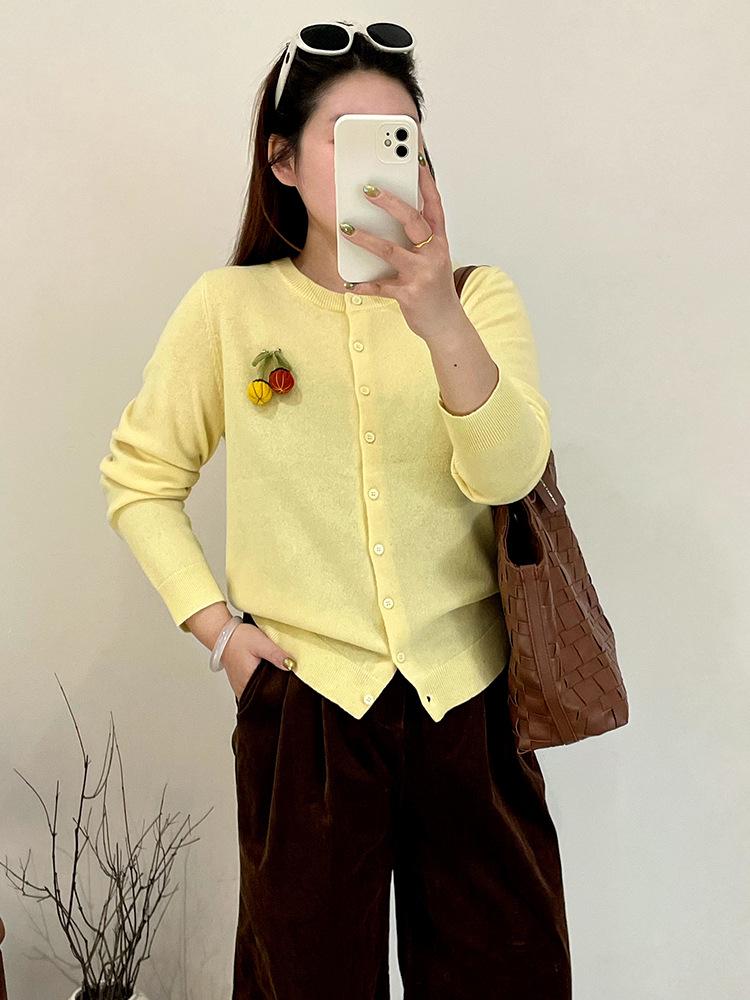 Plus Size Women's 100% Wool Casual Sweater Coat - Winter 2025 Loose Knit Cardigan