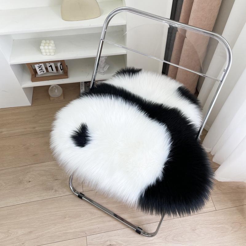 Black and White Plush Panda Hugging Pillow – Cute Bedside/ Sofa Cushion with Floral Design for Living Room or Bay Window