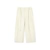 LESS 2024 Autumn Cotton Straight Casual Cropped Pants
