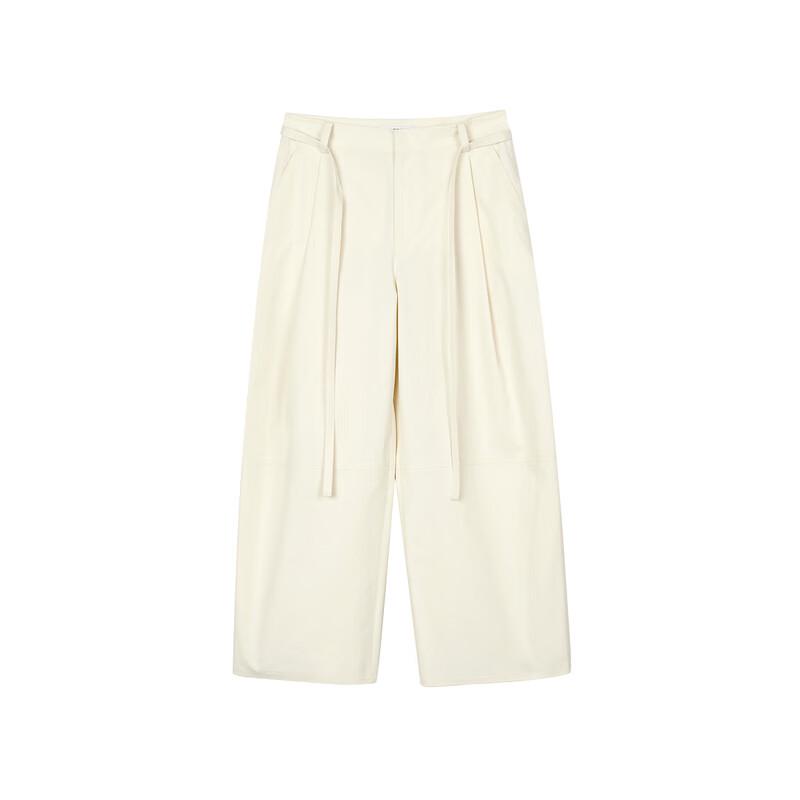 LESS 2024 Autumn Cotton Straight Casual Cropped Pants