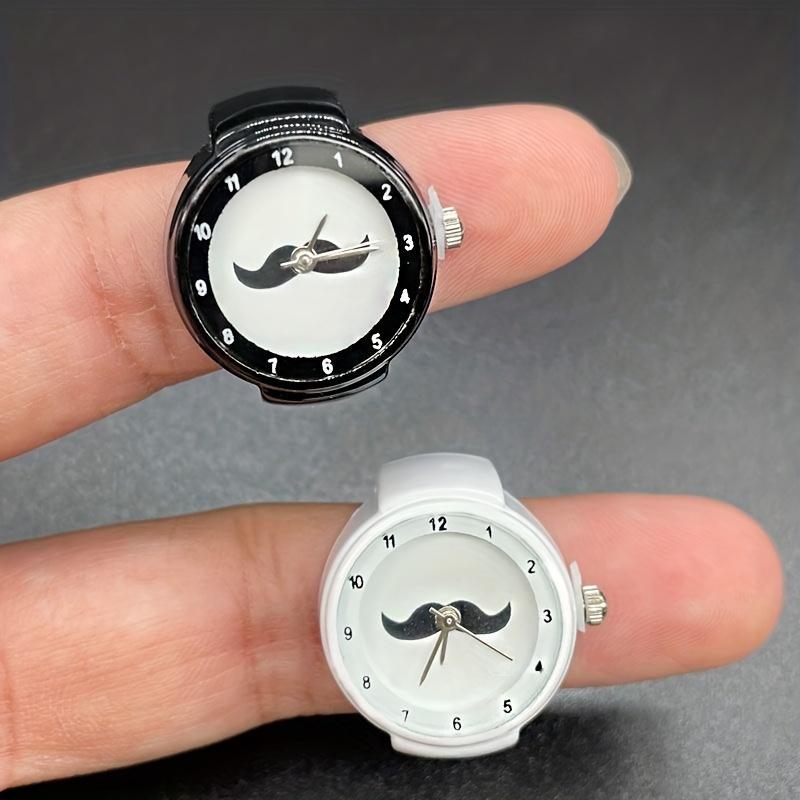 Beard selling ring watch that can show time, personality cute student ring watch, trendy finger watch