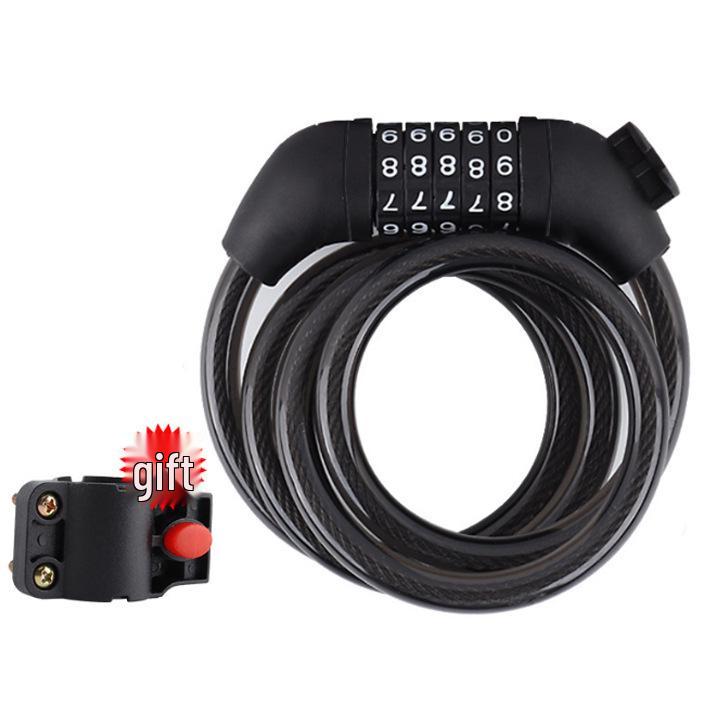 5-Digit Combination Anti-Theft Bicycle Lock - Portable Steel Cable for Cycling