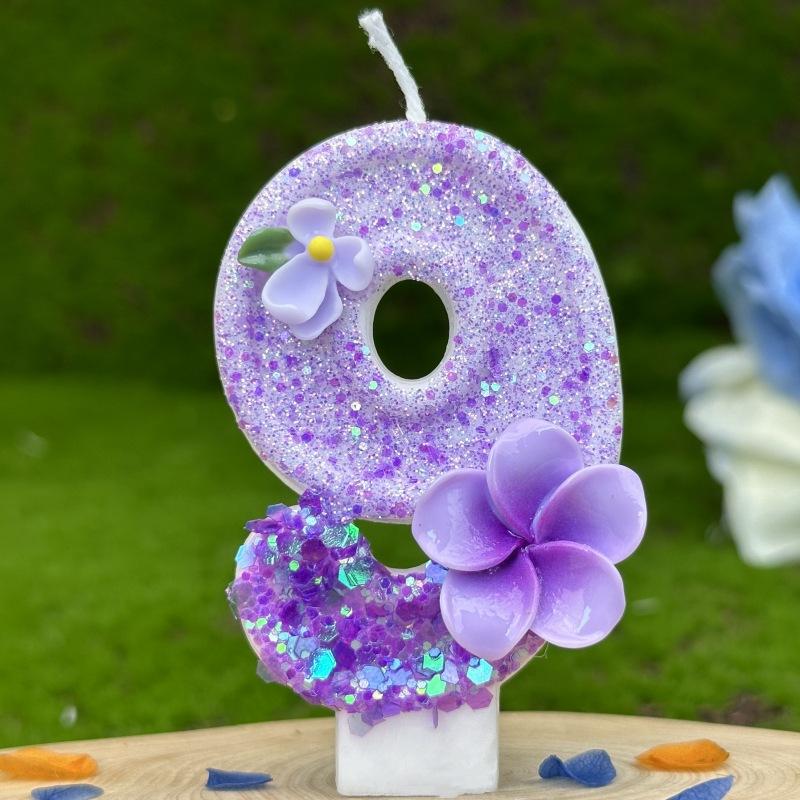 Creative Digital Birthday Candle Cake Party Decoration First Birthday Flowers