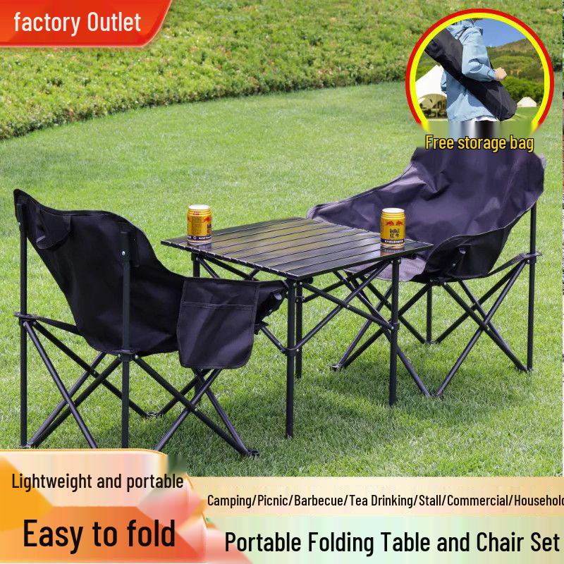 Portable Outdoor Picnic & Camping Table and Chair Set - Lightweight, Folding Design for Easy Carrying