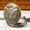 10pcs/lot Wholesale Cute Owl Quartz Pocket Watch Women VintageMen  Steampunk Necklace Pendant Chain Clock Kids Gifts