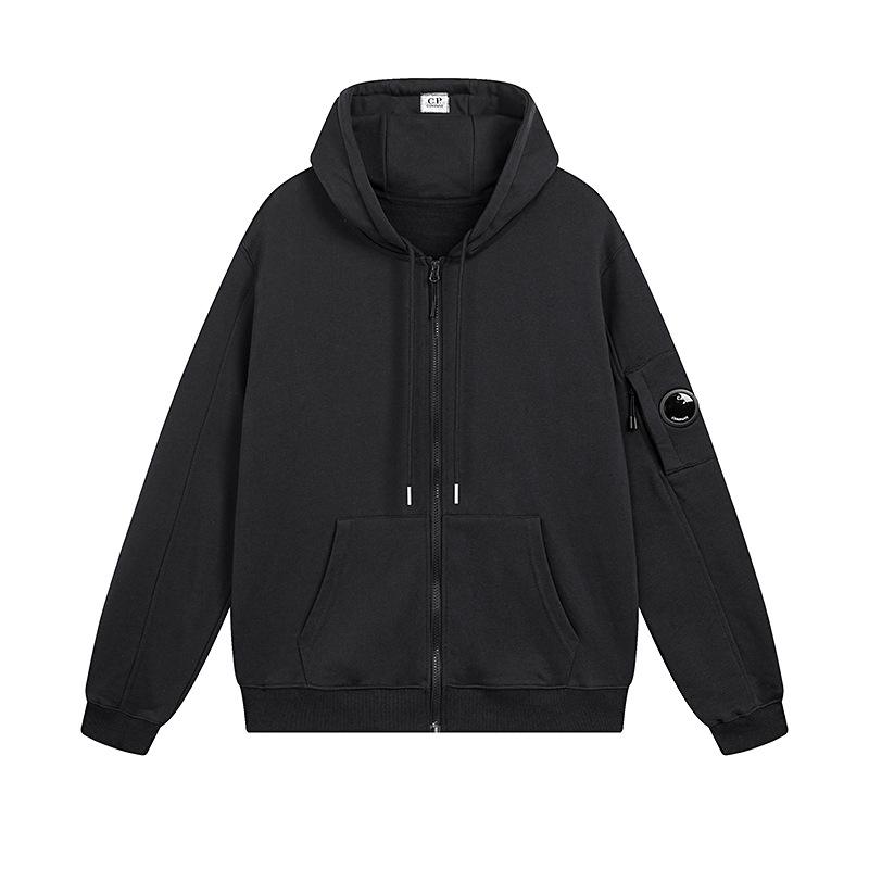 Jachetă Unisex CP Pioneer cu Fermoar și Buzunar pentru Lentile: Design Trendy Monocrom Toamnă/Iarnă