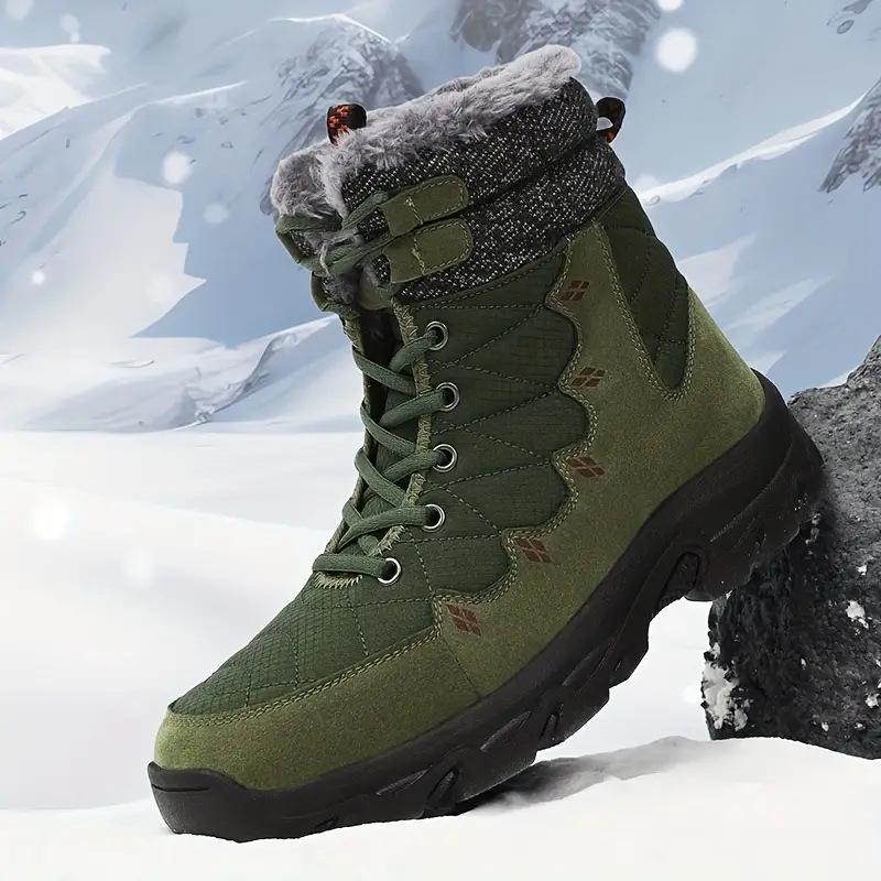 2024 Men's High Top Winter Snow Boots with Thick Sole and Plush Velvet, Large Size Casual Outdoor Footwear.