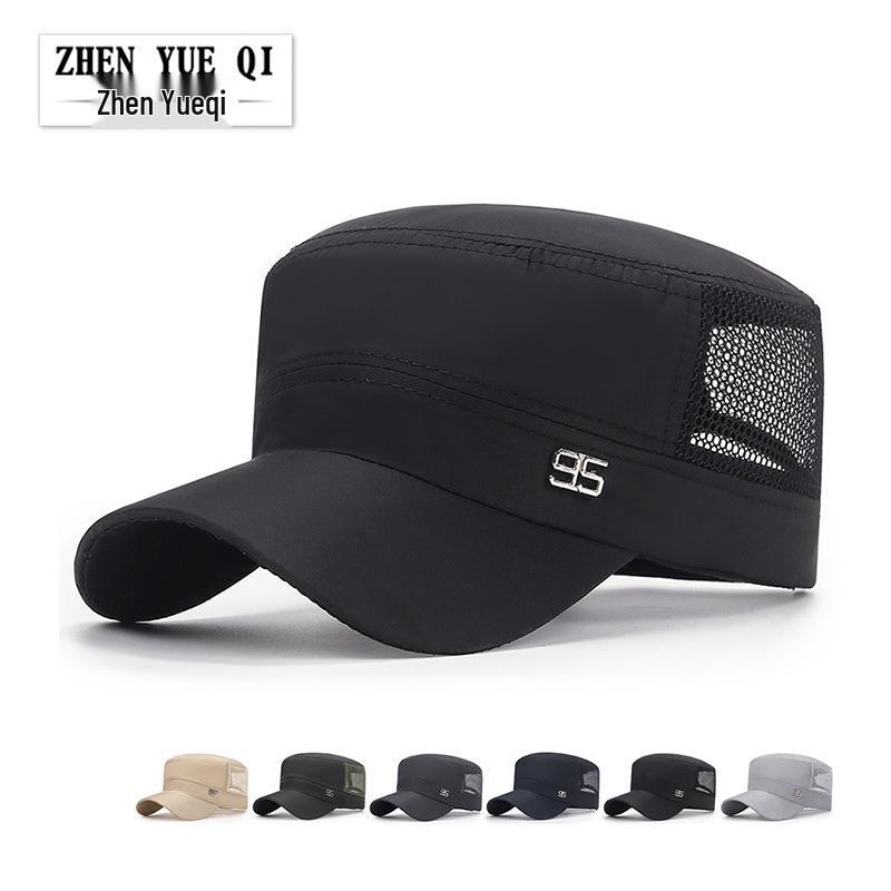 Unisex Summer Mesh Sunshade Hat with 95 Metal Logo – Quick-Drying and Breathable