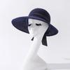 Summer Wide Brim Foldable Sun Hats For Women Girl Portable Ponytail Outdoor Beach Straw Hat Adjustable Uv Protection Panama Caps