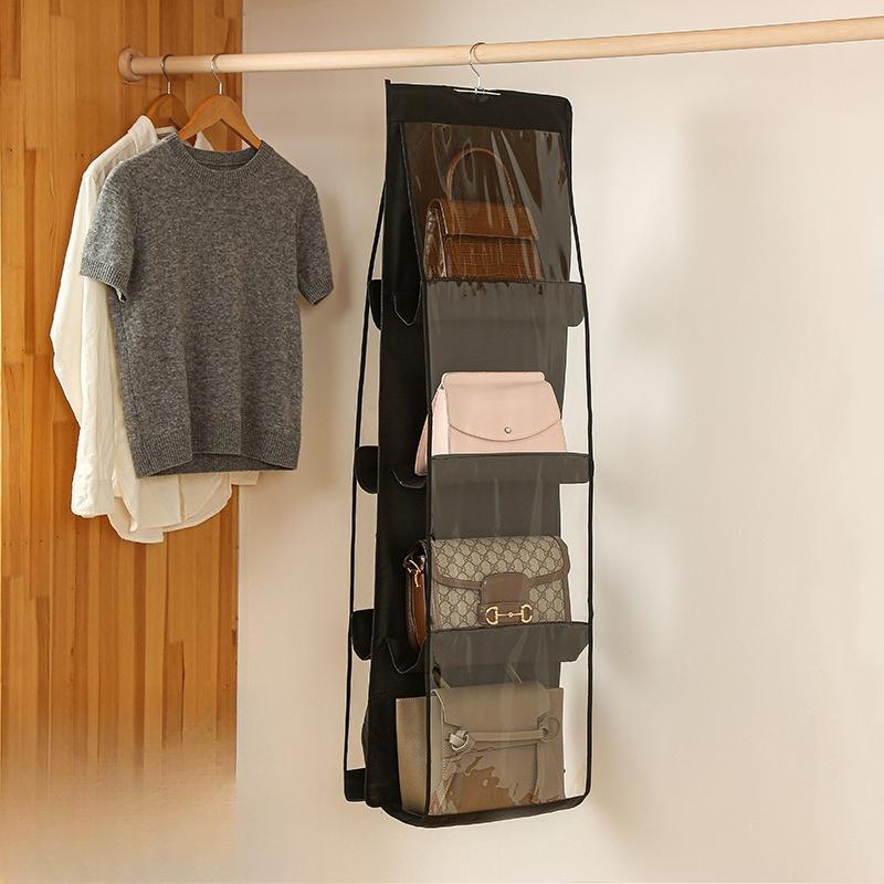 Hanging Bag for Storing Bags and Wardrobe Items Multi-layer Non-woven Fabric Dustproof Storage Bag for Household Use Bag Storage Bag