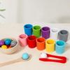 Color Sorting Cups and Balls Toy for Engaging Early Childhood Education and Hand Skill Learning and Training Activity
