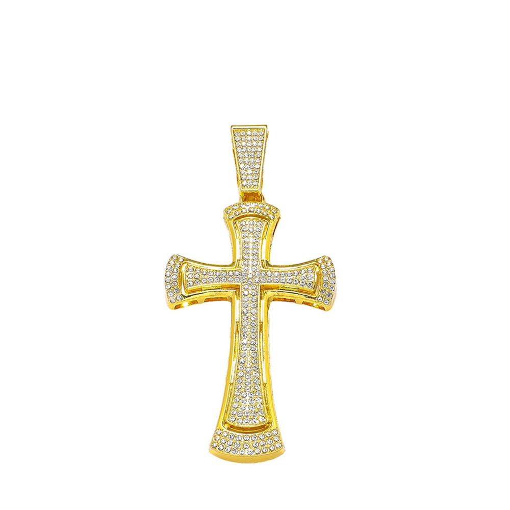 Men Women Hip Hop Cross Shiny Pendant Necklace 13mm Miami Cuban Chain Charm Bling Exquisite Necklaces Jewelry Fashion Charm Gift