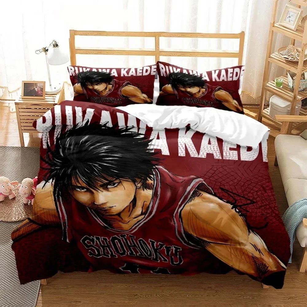 Elegant Durable king Queen Quilt Comforter 3D Printing Slam Dunk Anime Bed Size Boys Adult