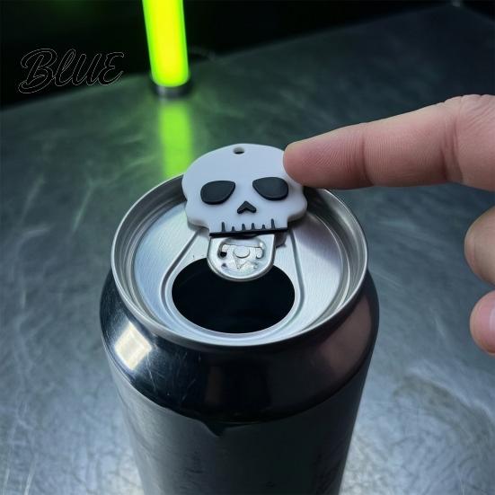 Novelty Holiday Kitchenware Halloween Soda Tab Opener Keychain Cute Skull & Pumpkin Can Puller Reusable Drink Beverage Auxiliary Opener Portable
