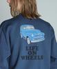 Schott LIFE ON WHEELS CREW SWEAT, Men's, Size L (120), Navy, 782-4232002