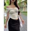 Spice Girl Sexy One-word Shoulder Short-sleeved T-shirt New Pure Desire Style Foreign Style Niche Fashion Design Top Ins