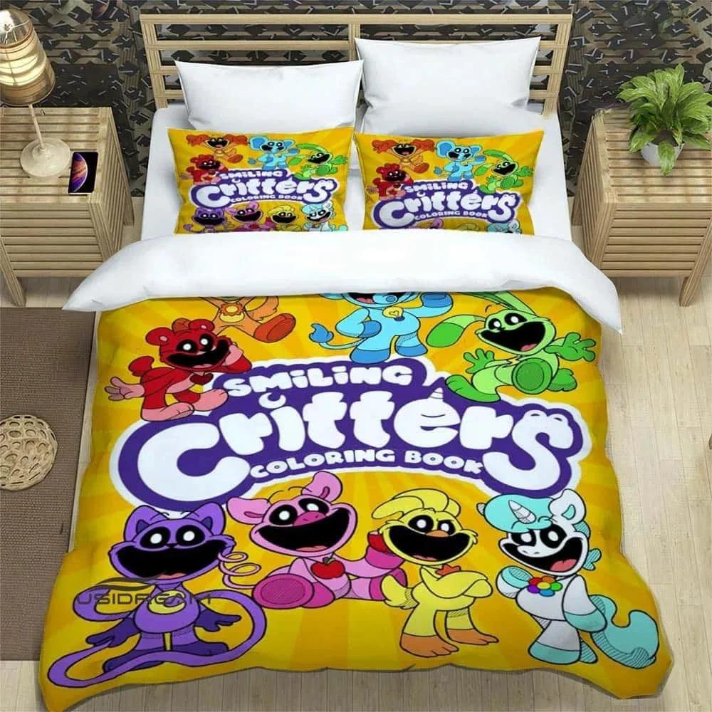 3D-Cartoon-Bettwäsche-Set mit lächelnden Tieren, exquisites Bettzubehör-Set, Bettbezug, Bettdeckenset, Bettwäscheset, Luxus-Geburtstagsgeschenk