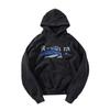 Mens Oversized Hooded Zip-Up Sweatshirt With Graphic Print Cotton Blend Fall Winter Streetwear