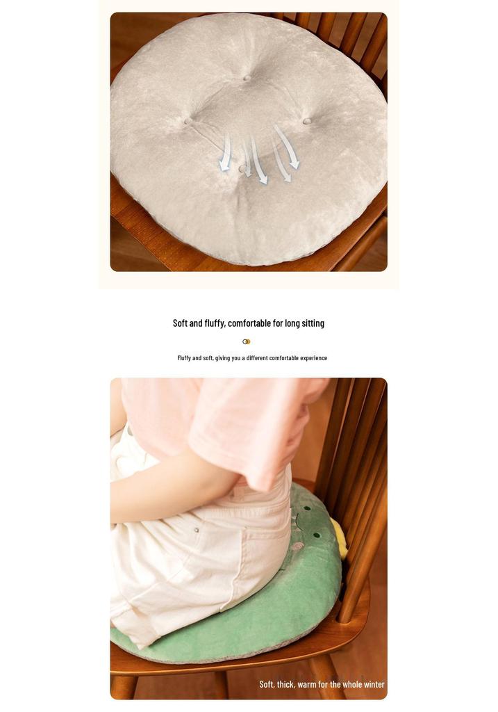 Cute Cartoon PP Cotton Round Cushion - Soft Tatami Chair & Living Room Seat Pad with Backrest Support