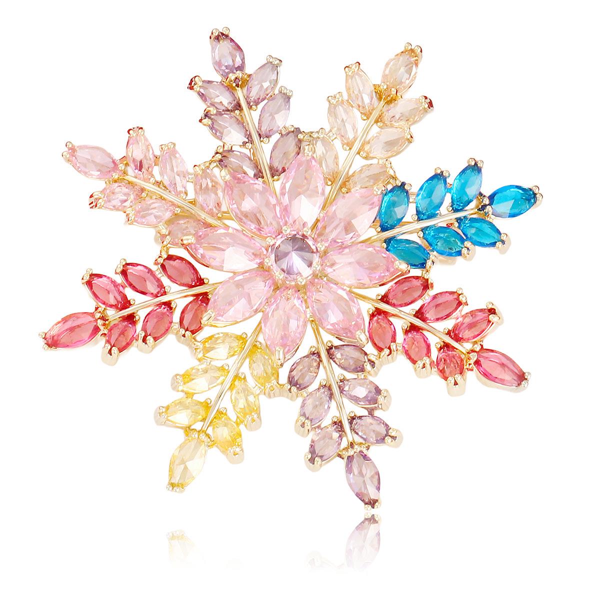 

Colorful Snowflake Brooch: Luxury Autumn/Winter Accessory for Coats and Suits