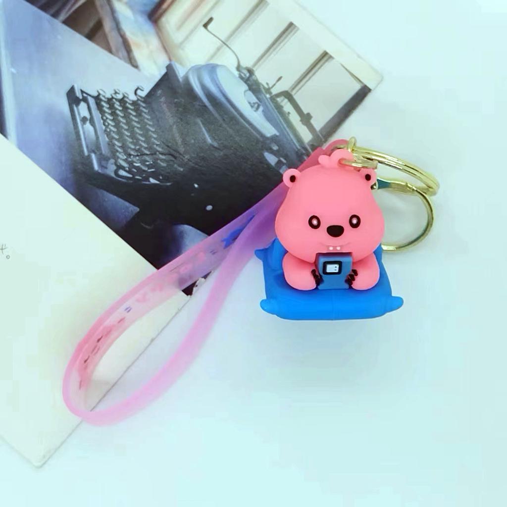 Creative Cartoon Doll Sports Beaver Keychain Bag Car Keychain Accessories Gift Wholesale Kawaii Cute Personalized Gifts Fashion
