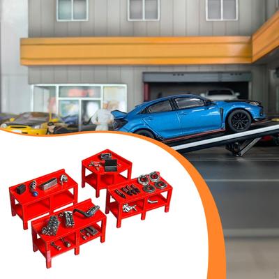 1/64 Diorama Garage Zubehör Set Mini Robust Simulation Autowerkstatt Szene