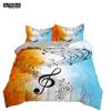 Musical Note Bedding Set 2/3pcs Music Theme Quilt Cover King/Queen Size With Pillowcase Fashionable Psychedelic Soft Duvet Cover