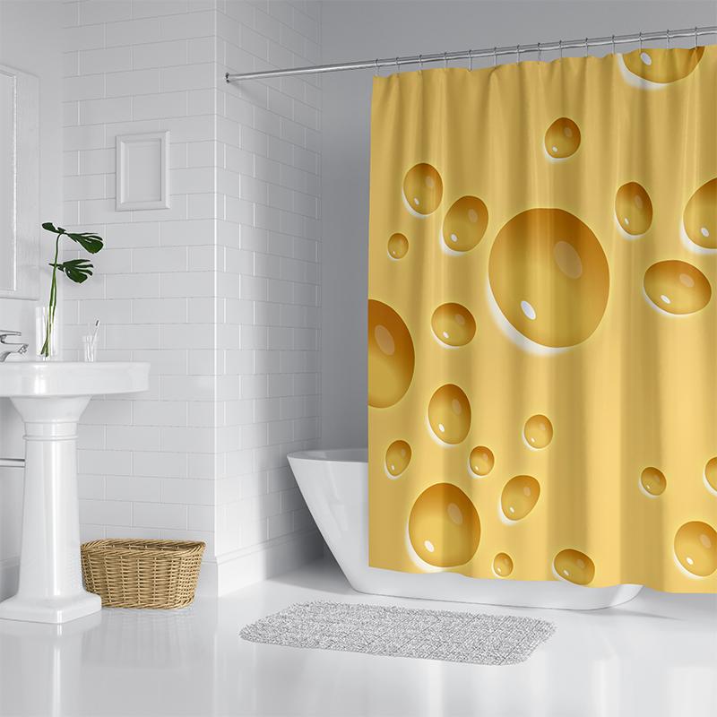 

Aertemisi Swiss Cheese Funny Food Shower Curtain Set With Grommets And Hooks For Bathroom Decor W60H190(CM)-1 Pcs