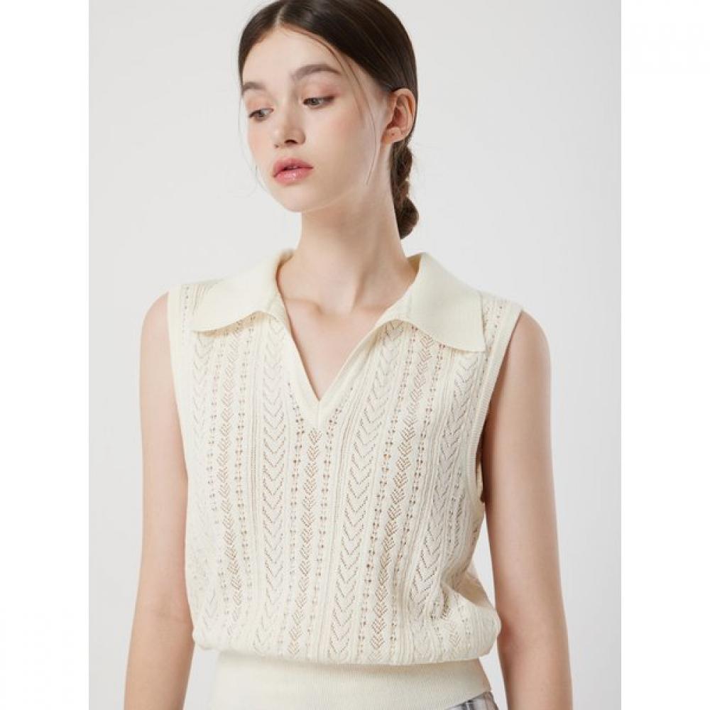 Cc Collect Rippstrickweste mit V-Ausschnitt C252ksb031