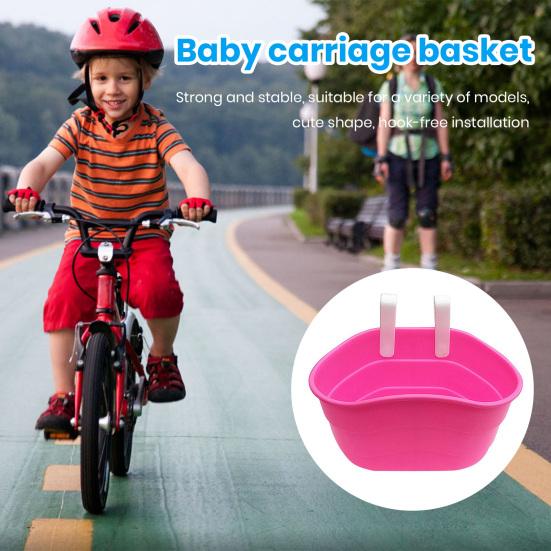 Bicycle Scooter Basket Large Capacity Bright Color Smooth Edge Strong Load-bearing Simple Installation Kids Bicycle Scooter Basket Storage