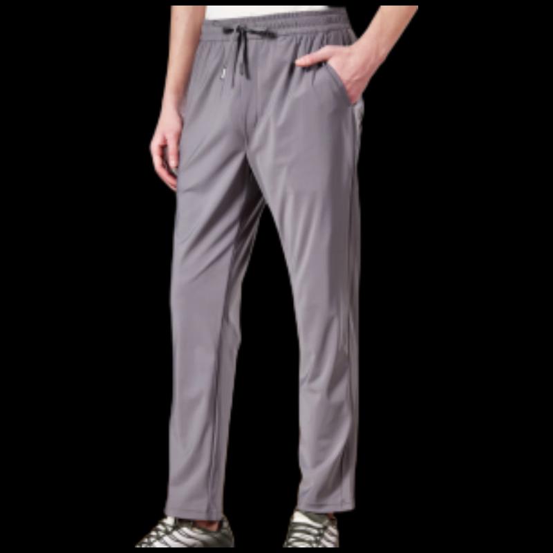 LUOZI Men s Ice Silk Straight-Leg Trousers L