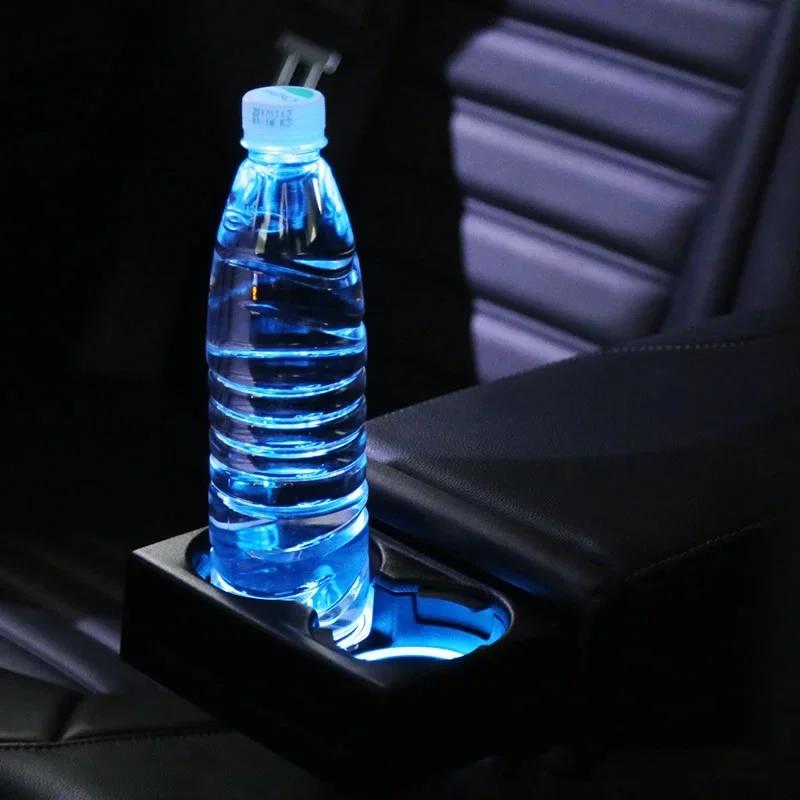 2PCS Car LED Luminous Water Cup Holder Mat for KIA K2 K3 K4 K5 KX3 RIO Sportage Sorento Soul Ceed Cerato Optima Oprius Forte