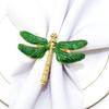 6pcs/lot New Green Napkin Ring Dragonfly Napkin Buckle Festive Party Tabletop Napkin Ring Wedding Table Decoration