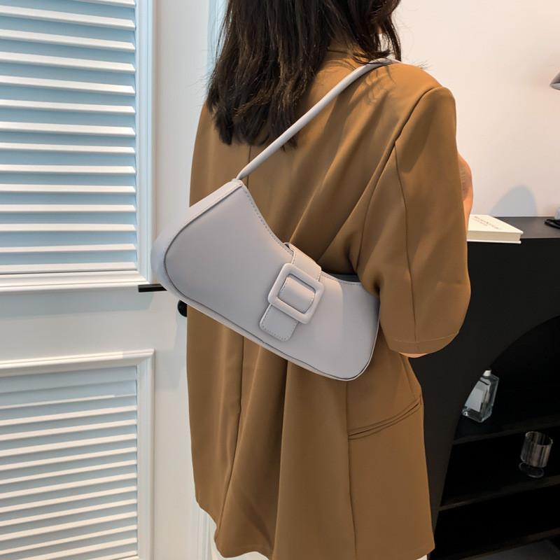 Stylish Minimalist Black And White Pu Baguette Handbag For Daily Use With Unique Features